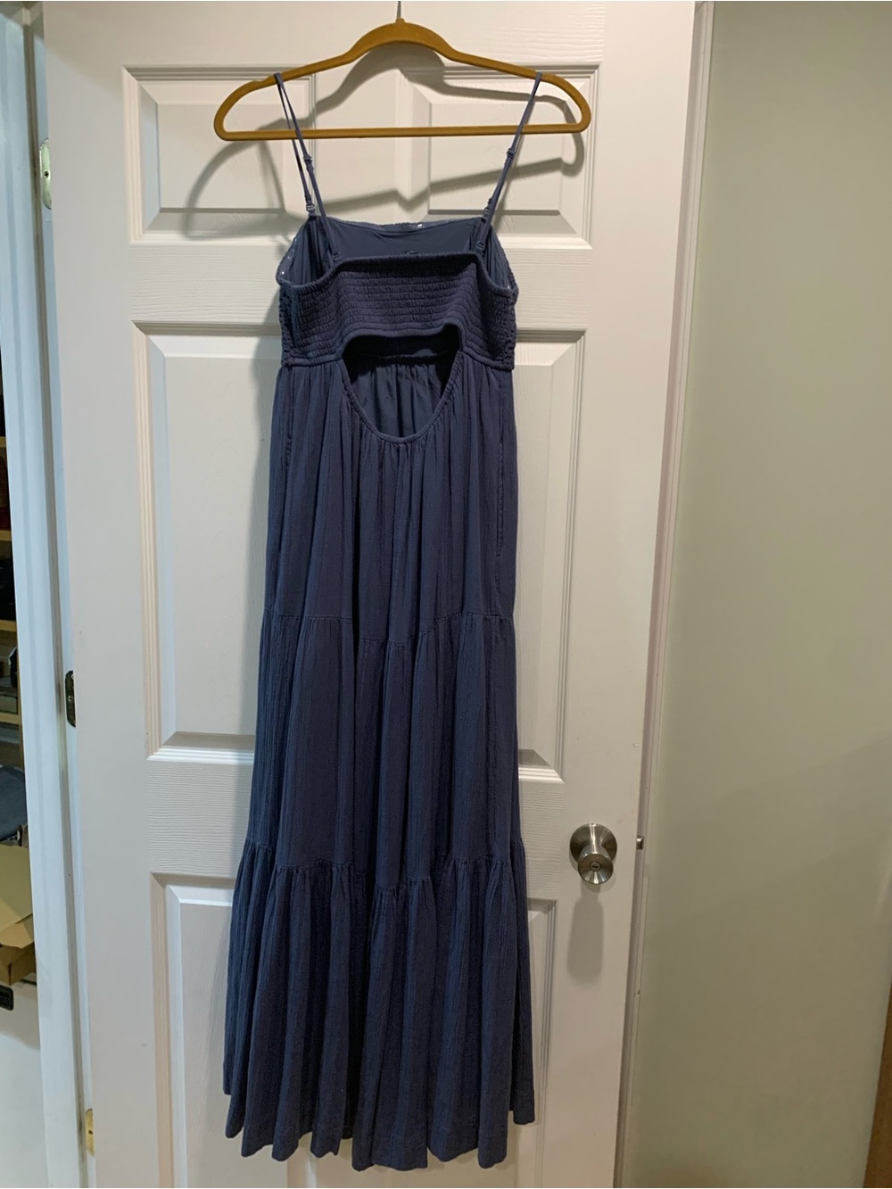 American Eagle Navy Smocked Maxi Dress with Adjustable Straps - Picture 2 of 4